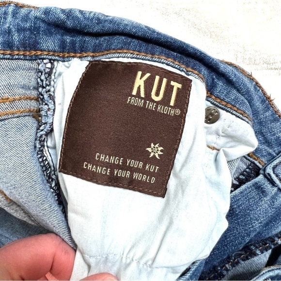 Kut From The Kloth High Rise Cropped Straight Leg Medium Wash Denim Jean Sz 12 - Picture 10 of 16